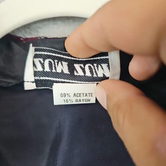 Vintage Zum Zum Jacket Womens S Black Velvet Gold Glitter Shoulder Pads Evening - Picture 3 of 9